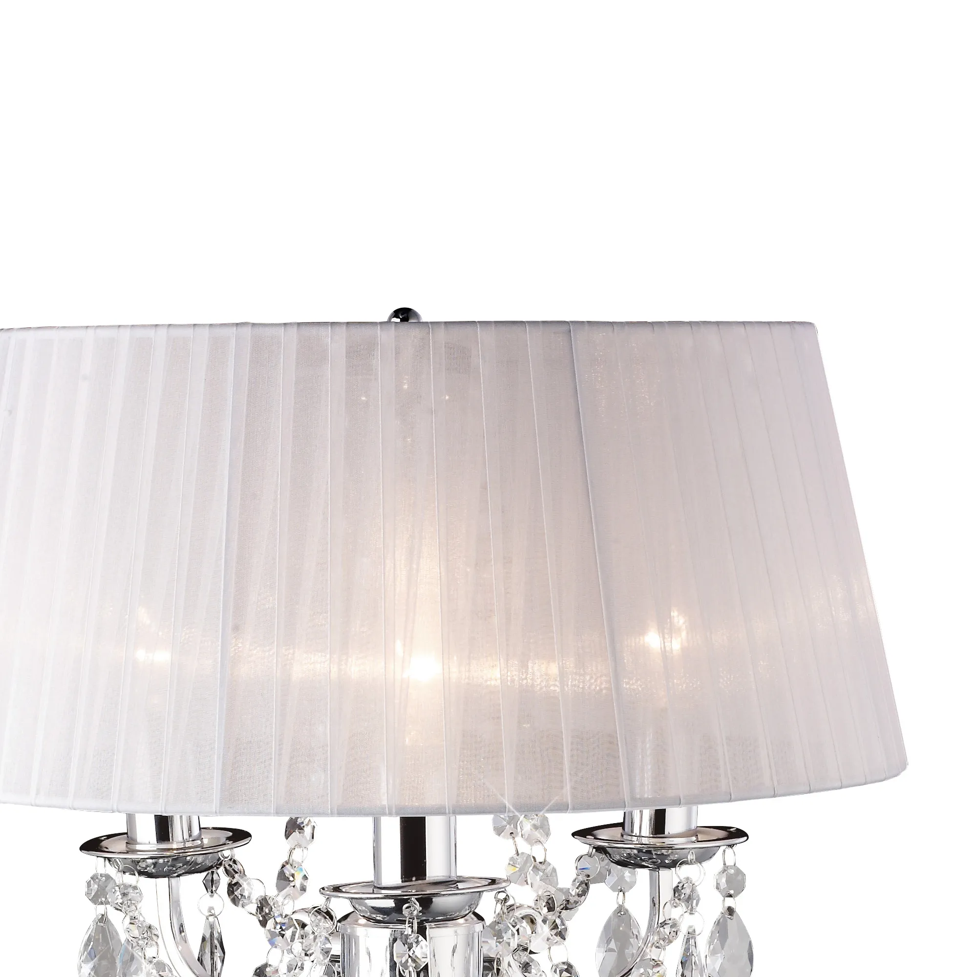Olivia Crystal 61cm 3 Light Table Lamp IL30062/WH  Diyas Olivia Polished Chrome-White